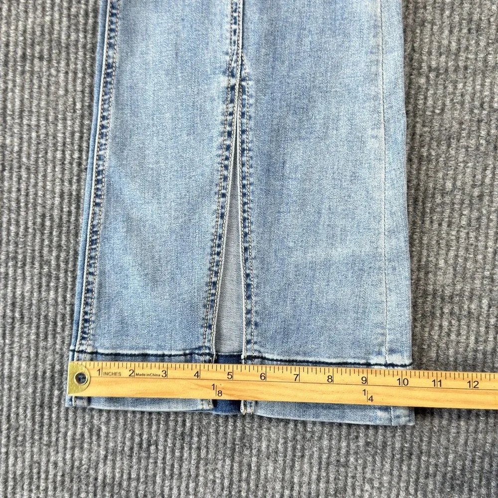 Rock & Roll Trouser Flare Jeans Womens 27x34 Light Wash High Rise Front Slit Leg - Picture 14 of 16